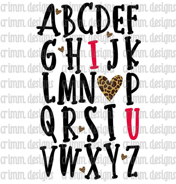 Eye Love You Chart Sublimation Design Digital Download