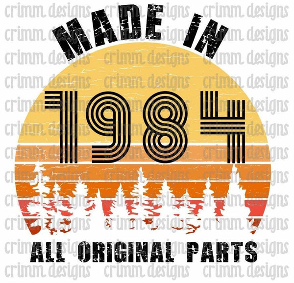 Made in - All Original Parts Sublimation Design Digital Download