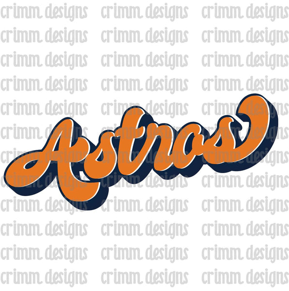 Layered Retro Astros Sublimation Design Download