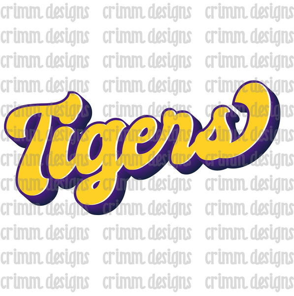 Layered Retro Tigers Sublimation Design Download