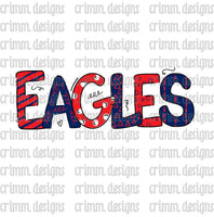 Eagles Doodle Letters Sublimation Design Download