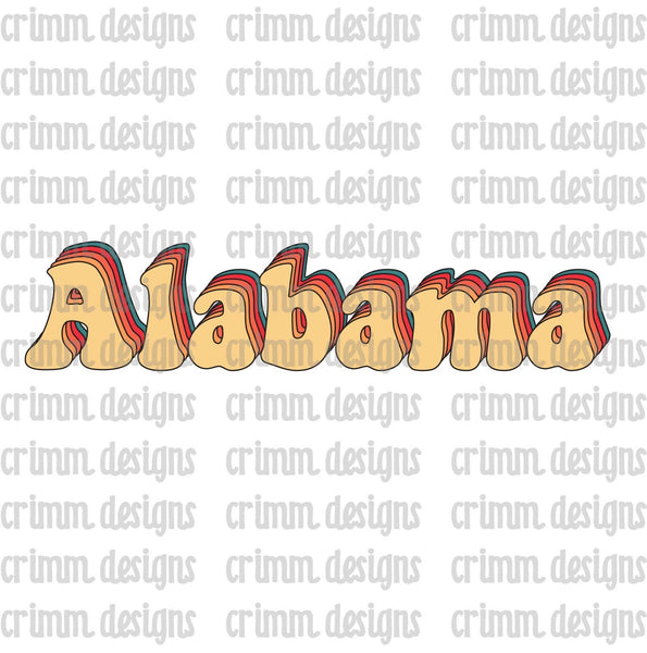 Retro Alabama Sublimation Design Download