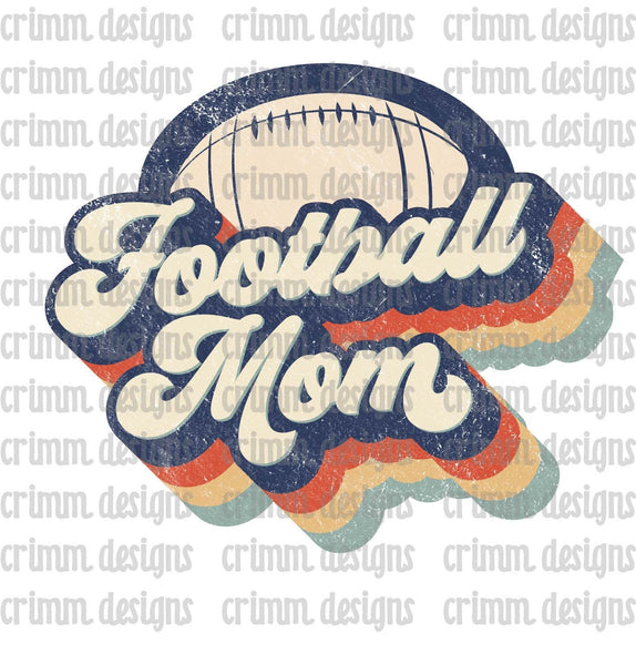 Retro Football Mom Sublimation Design Download