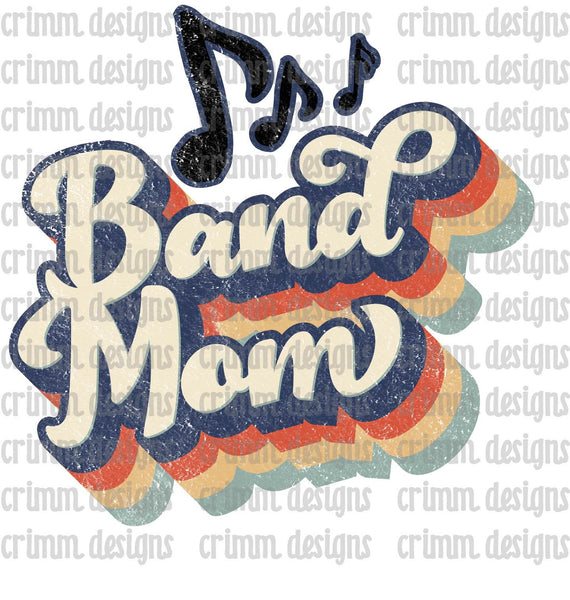 Retro Band Mom Sublimation Design Download