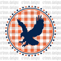 Orange and Blue Check Eagle Sublimation Design Download