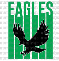 Eagles Mascot Long Shadow Sublimation Design Download