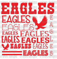 Eagles Typography Sublimation Design Download