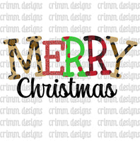 Patterned Merry Christmas Sublimation Design Download