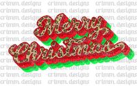 Retro Cheetah Merry Christmas Sublimation Transfer Design Download