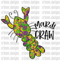 Mardi Craw Sublimation Design Digital Download