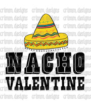 Nacho Valentine Sombrero Sublimation Design Digital Download