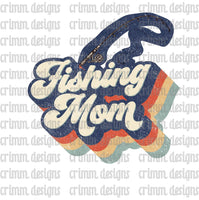 Retro Fishing Mom Sublimation Design Download
