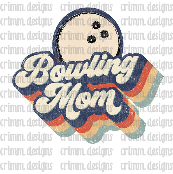Retro Bowling Mom Sublimation Design Download