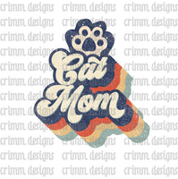 Retro Cat Mom Sublimation Design Download