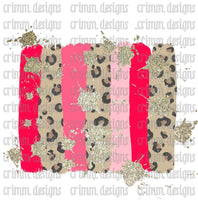 Leopard Glitter Splatter Brush Strokes Background Sublimation Design Digital Download