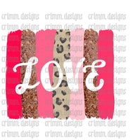 Love Leopard Glitter Brush Strokes Background Sublimation Design Digital Download