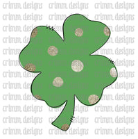 Hand Drawn Shamrock with Glitter Dots Sublimation Design Download