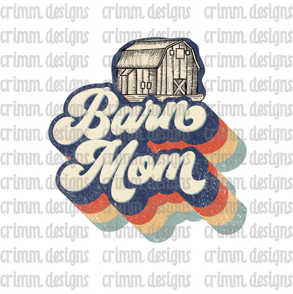 Retro Barn Mom Sublimation Design Download