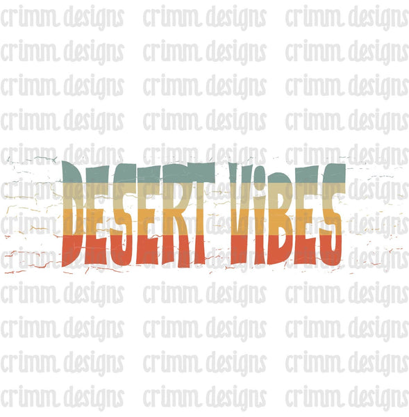 Retro Desert Vibes Distressed Sublimation Design Download