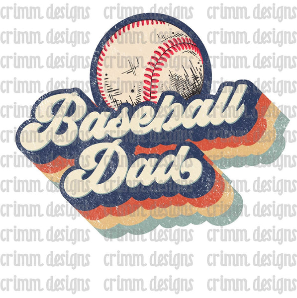 Retro Baseball Dad Sublimation Design Download