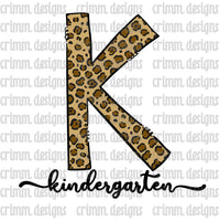 Leopard Kindergarten Back to School Sublimation Design Download