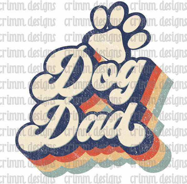 Retro Dog Dad Sublimation Design Download