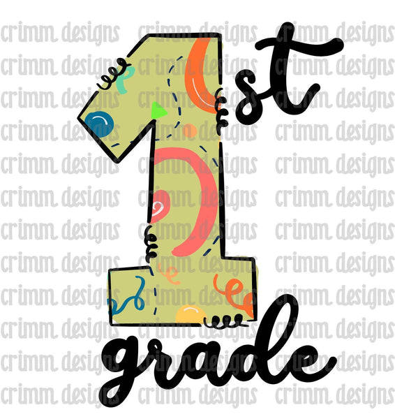 First Grade Back to School Sublimation Design Download