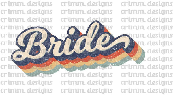 Retro Bride Sublimation Design Download