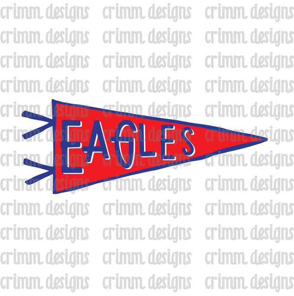 Retro Eagles Pennant Sublimation Design Download