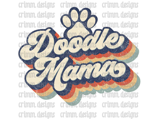 Retro Dog Mom Doodle Mama Sublimation Design Download