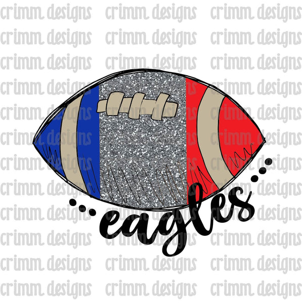 Glitter Eagles Football Sublimation Design Download