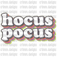 Retro Hocus Pocus Halloween Sublimation Design Digital Download