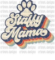 Retro Dog Mom Staffy Mama Sublimation Design Download