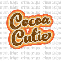 Retro Cocoa Cutie Sublimation Design Download