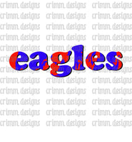 Eagles Red Blue Swirled Marbled Tie Dye Sublimation Design Download