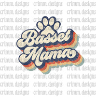 Retro Dog Mom Basset Mama Sublimation Design Download