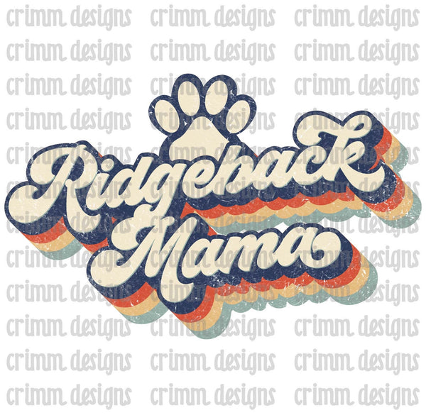 Retro Dog Mom Ridgeback Mama Sublimation Design Download