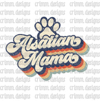 Retro Dog Mom Alsatian Mama Sublimation Design Download