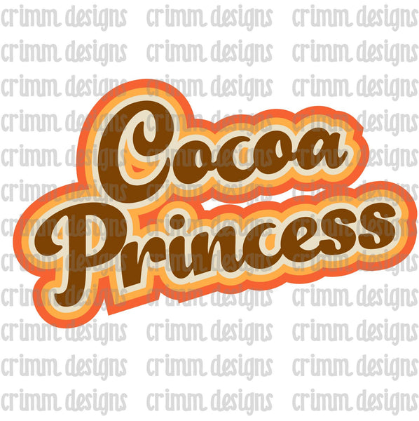 Retro Cocoa Princess Sublimation Design Download