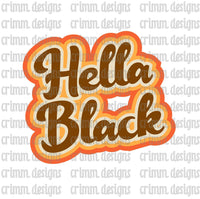 Retro Hella Black Sublimation Design Download