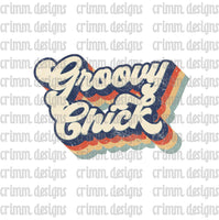 Retro Groovy Chick Sublimation Design Download