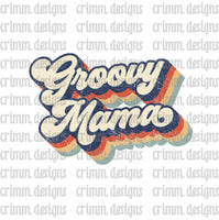 Retro Groovy Mama Sublimation Design Download