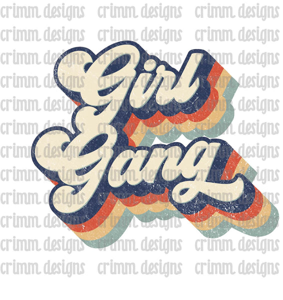 Retro Girl Gang Sublimation Design Download