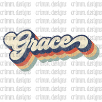 Retro Grace Sublimation Design Download