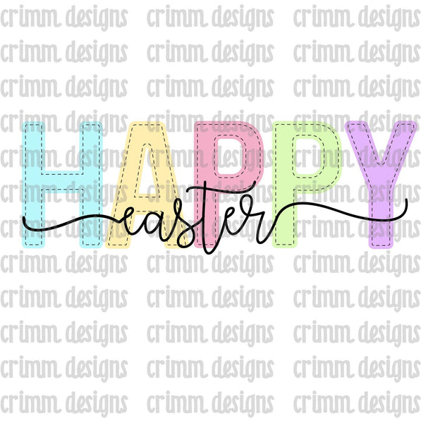 Happy Easter Pastels Sublimation Design Digital Download