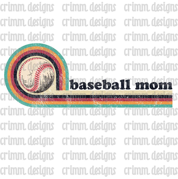 Retro Baseball Mom Sublimation Design Download