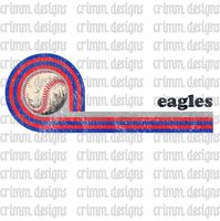 Retro Eagles Baseball Sublimation Design Download