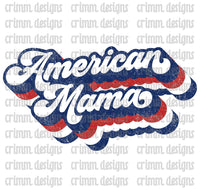 Retro American Mama Red White Blue Sublimation Design Download