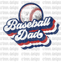 Retro Baseball Dad Red White Blue Sublimation Design Download