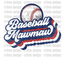 Retro Baseball Mawmaw Red White Blue Sublimation Design Download